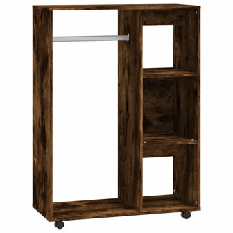 Kledingkast 80x40x110 cm bewerkt hout gerookt eikenkleurig 2