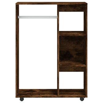 Kledingkast 80x40x110 cm bewerkt hout gerookt eikenkleurig 5