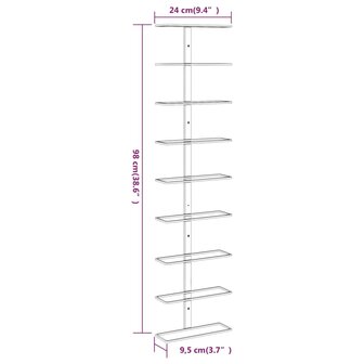 Wijnrekken 2 st wandmontage voor 9 flessen ijzer wit 5