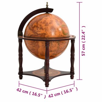 Globebar massief eucalyptushout bruin 8