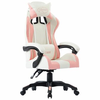 Racestoel kunstleer roze 1