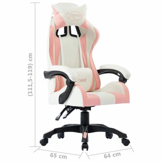 Racestoel kunstleer roze 7