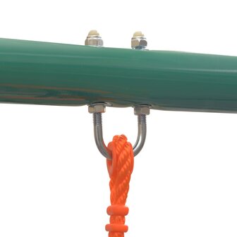 Schommelset met glijbaan en 3 zitjes oranje 3