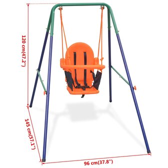 Peuterschommelset met veiligheidsharnas oranje 7