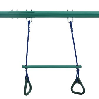 Schommelset met turnringen en 4 zitjes staal 8