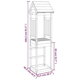 Speeltoren 52,5x46,5x206,5 cm massief douglashout 8