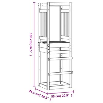 Speeltoren 53x46,5x169 cm massief grenenhout 8