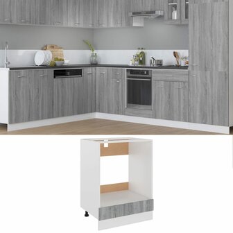 Ovenkast Riga 60x46x81,5 cm grijs sonoma eikenkleurig 1