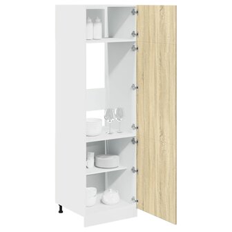 Koelkastkast 60x57x207 cm spaanplaat sonoma eikenkleurig 4