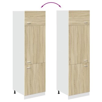 Koelkastkast 60x57x207 cm spaanplaat sonoma eikenkleurig 9