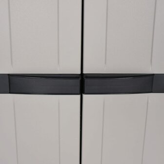 Tuinkast 65x37x165 cm polypropeen grijs en zwart 7