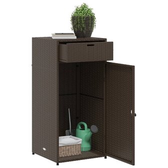 Tuinkast 55x55x111 cm poly rattan bruin 5