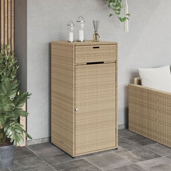 Tuinkast 55x55x111 cm poly rattan beige 3