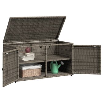 Tuinkast 110x55x60,5 cm poly rattan grijs 4