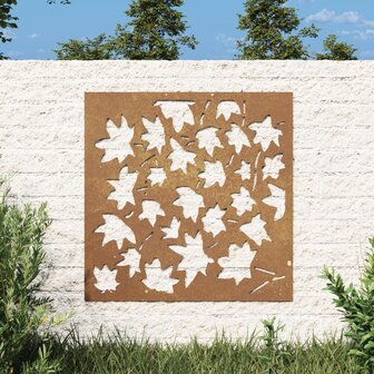 Wanddecoratie tuin esdoornbladontwerp 55x55 cm cortenstaal 1
