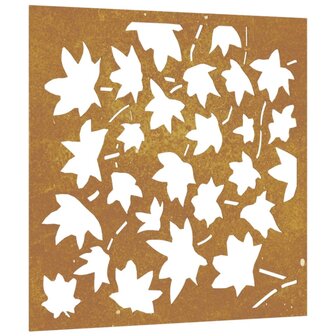 Wanddecoratie tuin esdoornbladontwerp 55x55 cm cortenstaal 2