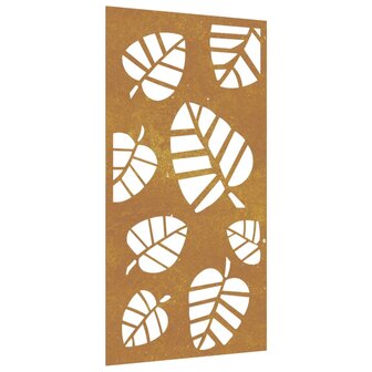 Wanddecoratie tuin bladontwerp 105x55 cm cortenstaal 2