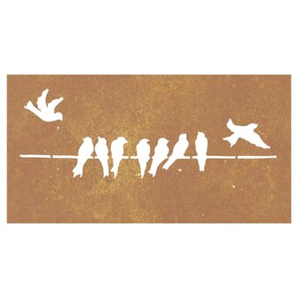 Wanddecoratie tuin vogelontwerp 105x55 cm cortenstaal 4