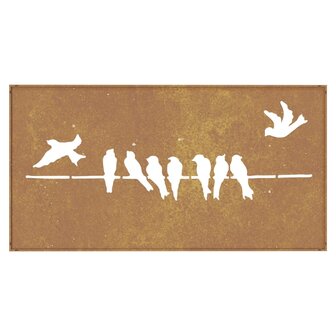 Wanddecoratie tuin vogelontwerp 105x55 cm cortenstaal 5