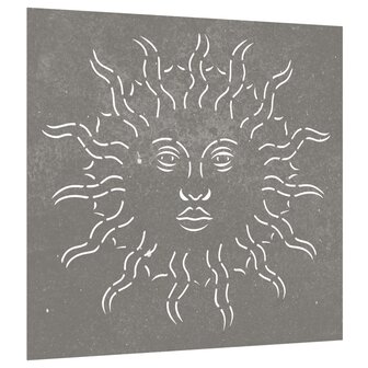Wanddecoratie tuin zonontwerp 55x55 cm cortenstaal 3
