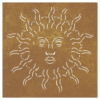 Wanddecoratie tuin zonontwerp 55x55 cm cortenstaal 4