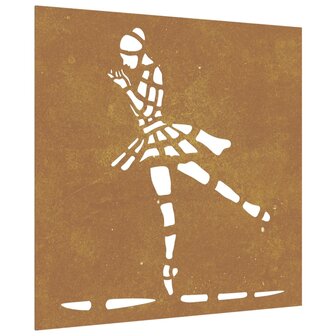 Wanddecoratie tuin balletdanserontwerp 55x55 cm cortenstaal 2