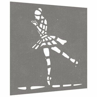 Wanddecoratie tuin balletdanserontwerp 55x55 cm cortenstaal 3