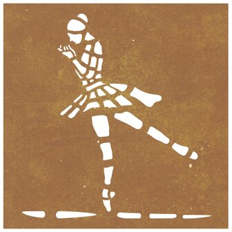 Wanddecoratie tuin balletdanserontwerp 55x55 cm cortenstaal 4