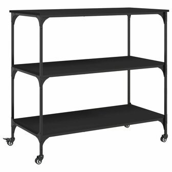 Keukentrolley 102x50x95 cm bewerkt hout zwart 2