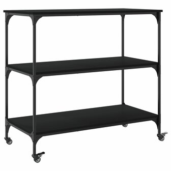 Keukentrolley 102x50x95 cm bewerkt hout zwart 9