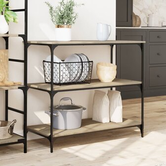 Keukentrolley 102x50x95 cm bewerkt hout sonoma eikenkleurig 3