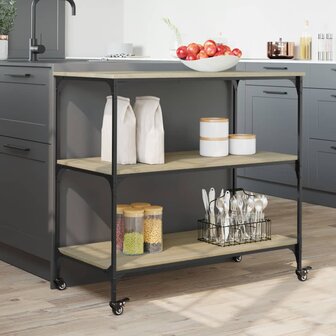 Keukentrolley 102x50x95 cm bewerkt hout sonoma eikenkleurig 4