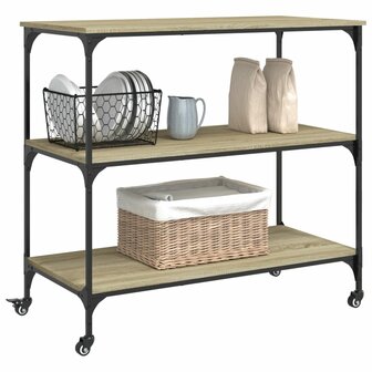 Keukentrolley 102x50x95 cm bewerkt hout sonoma eikenkleurig 6
