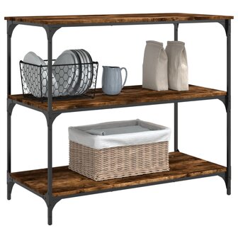 Keukentrolley 102x50x95 cm bewerkt hout gerookt eikenkleurig 5