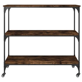 Keukentrolley 102x50x95 cm bewerkt hout gerookt eikenkleurig 7
