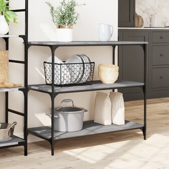 Keukentrolley 102x50x95 cm bewerkt hout grijs sonoma eiken 3