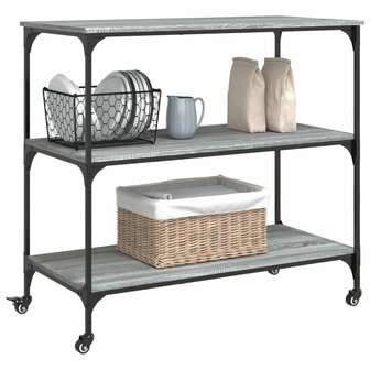 Keukentrolley 102x50x95 cm bewerkt hout grijs sonoma eiken 6