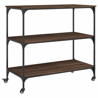 Keukentrolley 102x50x95 cm bewerkt hout bruin eikenkleurig 2