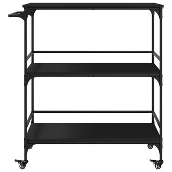 Keukentrolley 100,5x50x105 cm bewerkt hout zwart 7