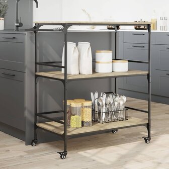 Keukentrolley 100,5x50x105 cm bewerkt hout sonoma eikenkleurig 4