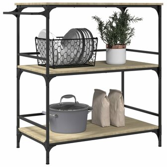 Keukentrolley 100,5x50x105 cm bewerkt hout sonoma eikenkleurig 6
