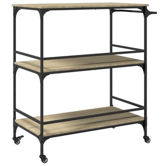 Keukentrolley 100,5x50x105 cm bewerkt hout sonoma eikenkleurig 9