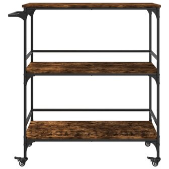Keukentrolley 100,5x50x105 cm bewerkt hout gerookt eikenkleurig 7