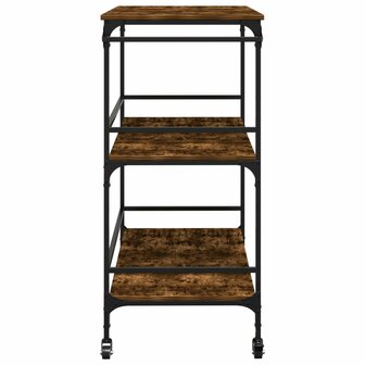 Keukentrolley 100,5x50x105 cm bewerkt hout gerookt eikenkleurig 8