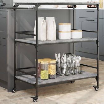 Keukentrolley 100,5x50x105 cm grijs sonoma eikenkleur 1