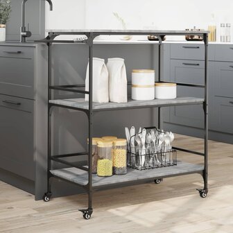 Keukentrolley 100,5x50x105 cm grijs sonoma eikenkleur 4