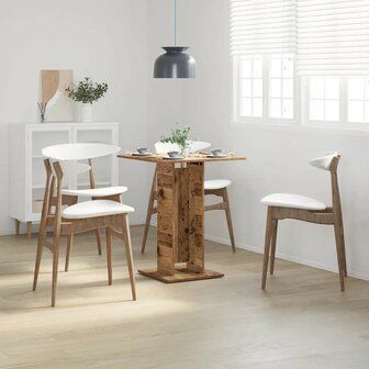 Bistrotafel 60x60x75 cm bewerkt hout oud houtkleurig 3