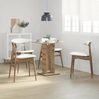 Bistrotafel 60x60x75 cm spaanplaat artisanaal eikenkleurig 3