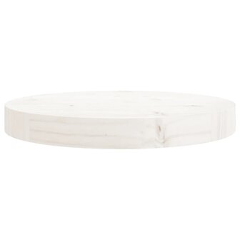 Tafelblad rond &Oslash;30x3 cm massief grenenhout wit 3