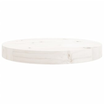 Tafelblad rond &Oslash;30x3 cm massief grenenhout wit 4